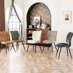 Chaises de salle à manger hautes en tissu capitonné, lot de 2