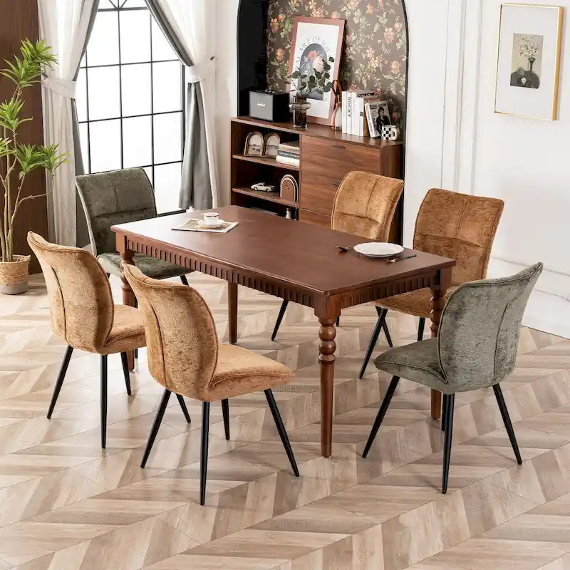 Chaises de salle à manger hautes en tissu capitonné, lot de 2