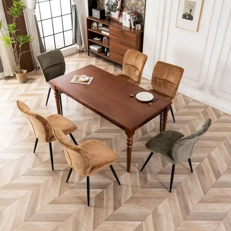 Chaises de salle à manger hautes en tissu capitonné, lot de 2