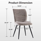 Chaises de salle à manger hautes en tissu capitonné, lot de 2