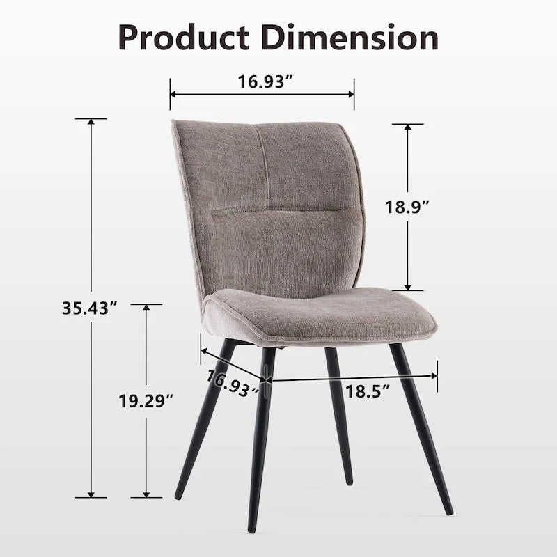 Chaises de salle à manger hautes en tissu capitonné, lot de 2