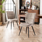 Chaises de salle à manger hautes en tissu capitonné, lot de 2