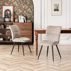 Chaises de salle à manger hautes en tissu capitonné, lot de 2