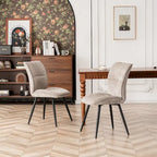 Chaises de salle à manger hautes en tissu capitonné, lot de 2