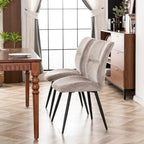 Chaises de salle à manger hautes en tissu capitonné, lot de 2