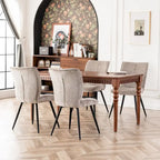 Chaises de salle à manger hautes en tissu capitonné, lot de 2