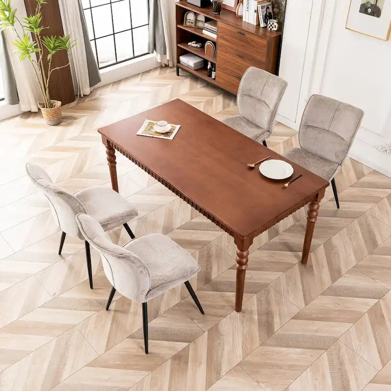Chaises de salle à manger hautes en tissu capitonné, lot de 2