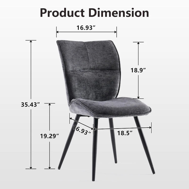 Chaises de salle à manger hautes en tissu capitonné, lot de 2
