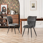 Chaises de salle à manger hautes en tissu capitonné, lot de 2