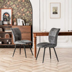 Chaises de salle à manger hautes en tissu capitonné, lot de 2