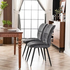 Chaises de salle à manger hautes en tissu capitonné, lot de 2