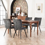 Chaises de salle à manger hautes en tissu capitonné, lot de 2