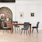 Chaises de salle à manger hautes en tissu capitonné, lot de 2