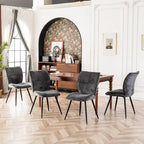 Chaises de salle à manger hautes en tissu capitonné, lot de 2