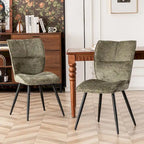 Chaises de salle à manger hautes en tissu capitonné, lot de 2