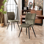 Chaises de salle à manger hautes en tissu capitonné, lot de 2