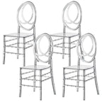 Chaise de salle à manger moderne en acrylique Phoenix, chaise de fête transparente empilable, chaise en acrylique cristallin pour événements et mariages
