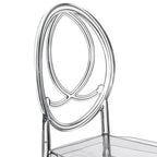 Chaise de salle à manger moderne en acrylique Phoenix, chaise de fête transparente empilable, chaise en acrylique cristallin pour événements et mariages
