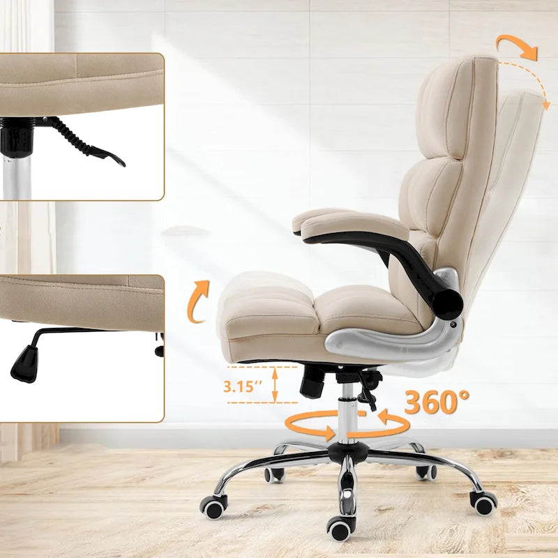 Chaise de Bureau en Velours Fauteuil de Bureau de Direction