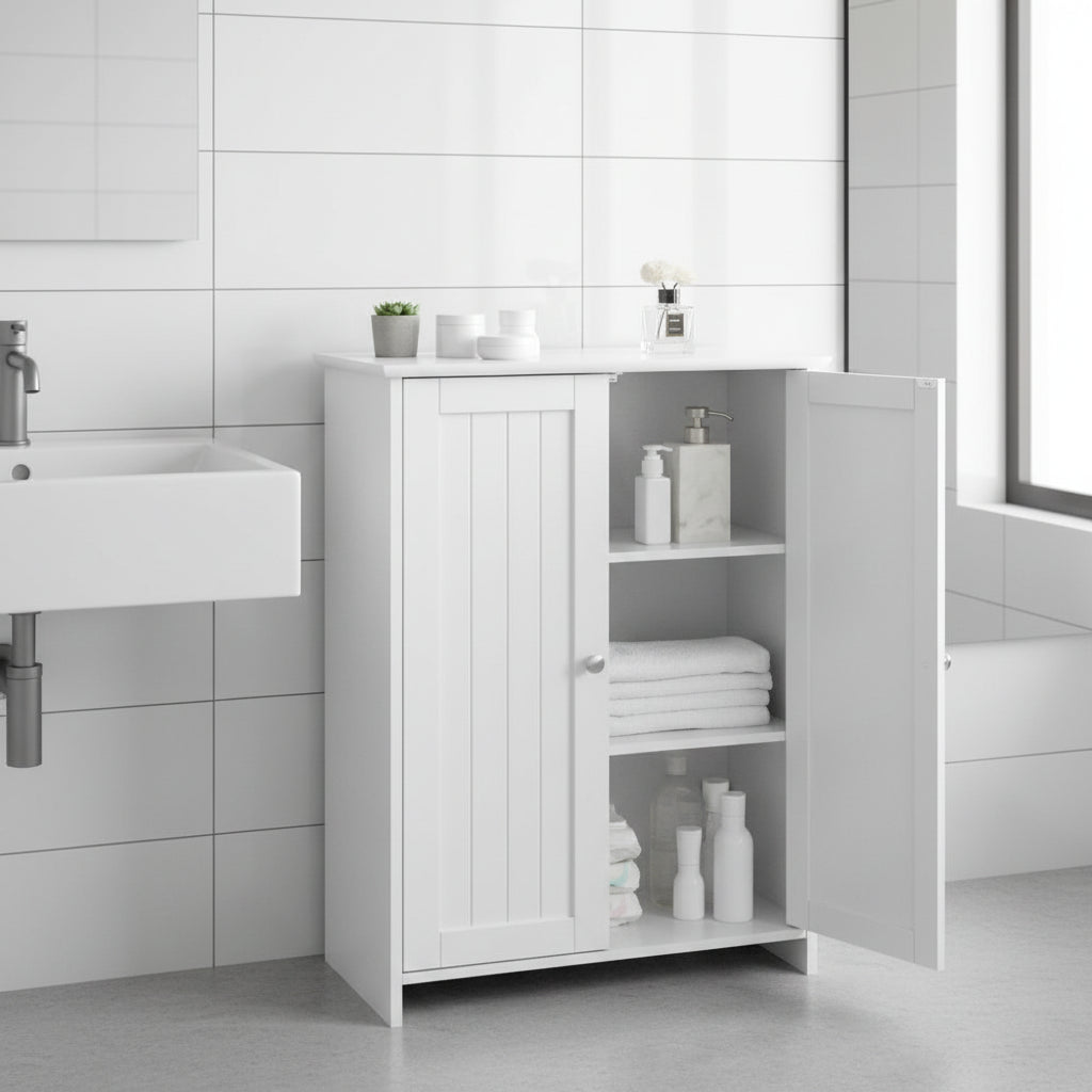 Meuble bas à 2 portes et 2 étagères réglables