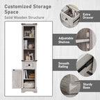 Meuble de rangement pour salle de bain de style fermette, Meuble de rangement, Tour de rangement haute