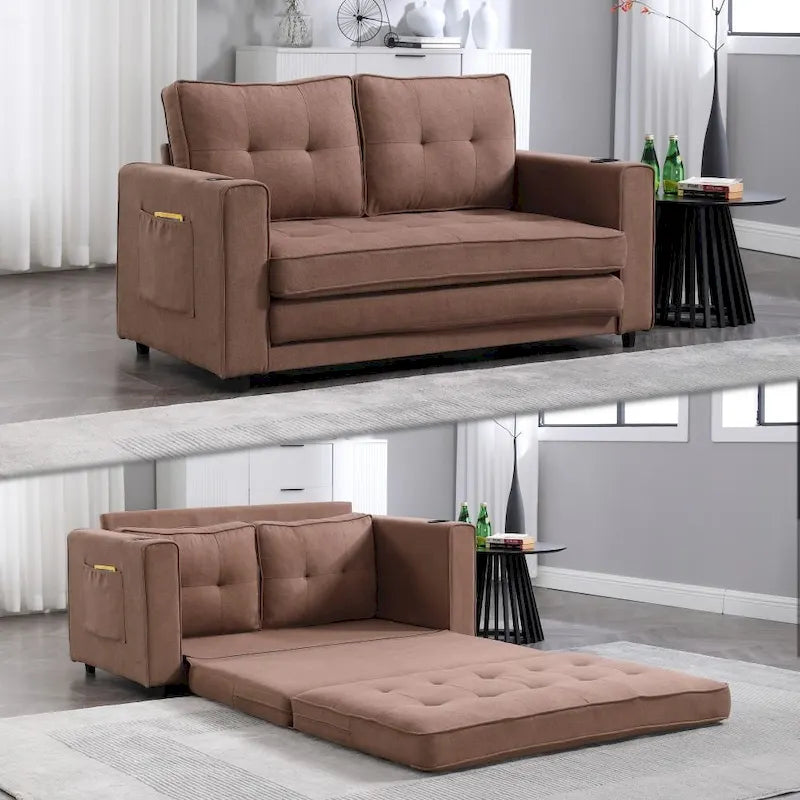 Causeuse capitonnée pliable avec lit de canapé convertible escamotable