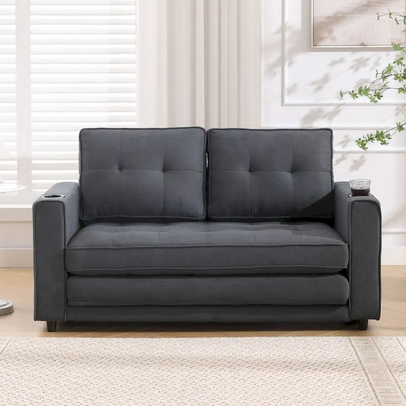 Causeuse capitonnée pliable avec lit de canapé convertible escamotable