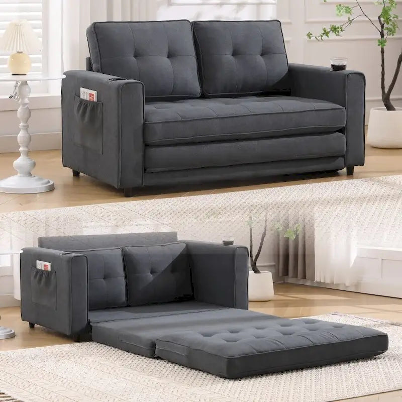 Causeuse capitonnée pliable avec lit de canapé convertible escamotable