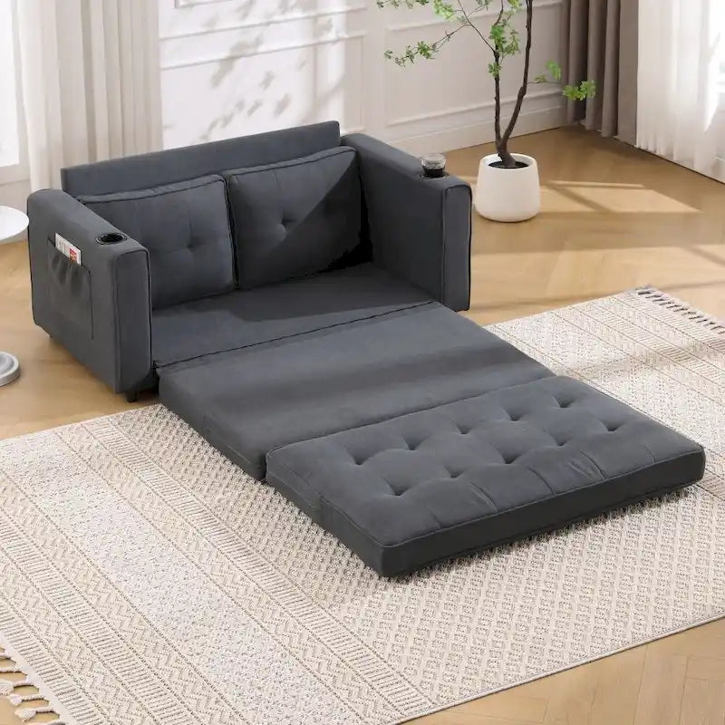 Causeuse capitonnée pliable avec lit de canapé convertible escamotable