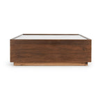 Table basse en verre et bois de 124,5 cm