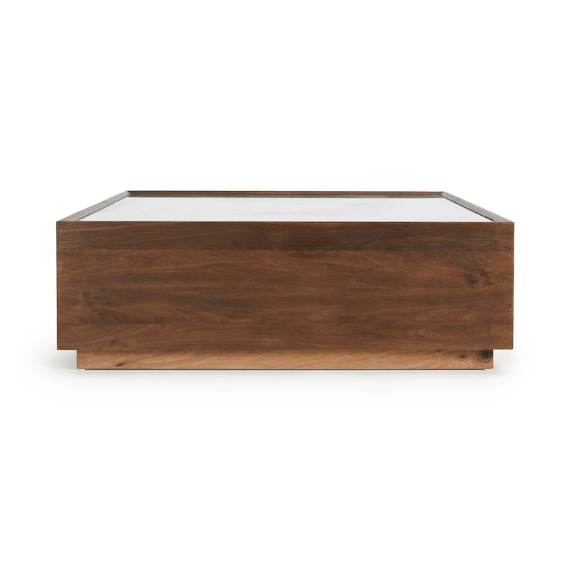 Table basse en verre et bois de 124,5 cm