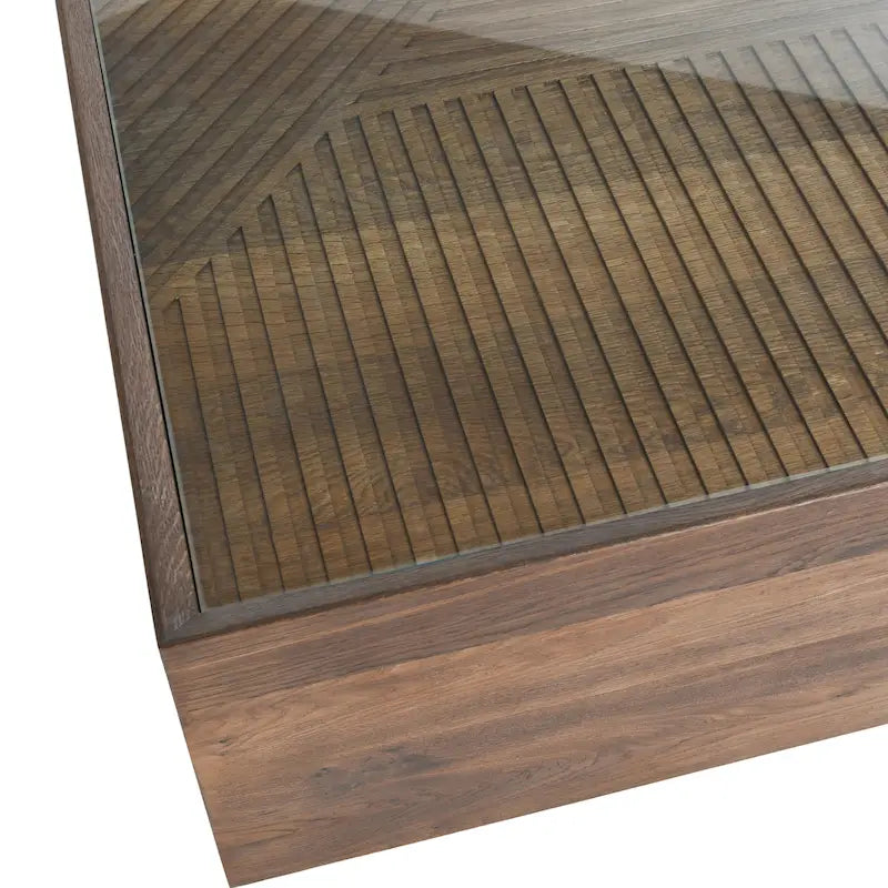 Table basse en verre et bois de 124,5 cm
