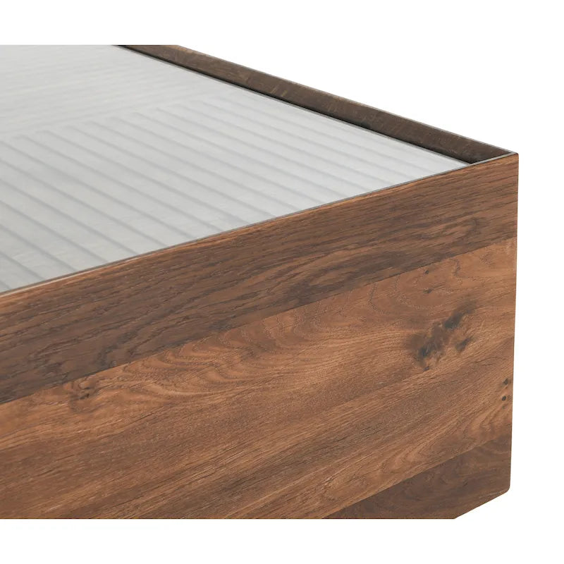 Table basse en verre et bois de 124,5 cm