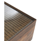 Table basse en verre et bois de 124,5 cm